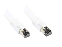 Good Connections Premium Cat 8.1 Flat Patch Cable – 0.5 m – U/FTP – 40Gbit/S – 2000MHz – Copper Conductor Cu – halogen-free LSZH – Network LAN cable compatible with Cat. 7/6A/ 6/5E – White