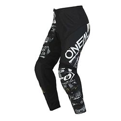 O'NEAL Enduro Motocross broek, maximale bewegingsvrijheid, licht, ademend en duurzaam design, broek element racewear voor volwassenen, zwart/wit, 48 NL