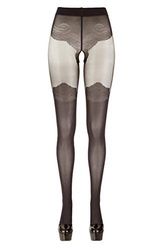 Cottelli Legwear Women Crotchless Tights Black 4