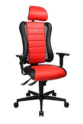 Topstar Sitness Racer RS INKL. Armlehnen und Kopfstütze Chaise de Bureau pivotante, Similicuir, Rouge/Noir, 60 x 68 x 139 cm