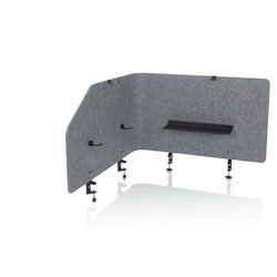 hjh OFFICE Pared divisoria acústica de Escritorio FLEXMIUT T Top 50 x 160 cm Tela de protección de la intimidad, Pared divisoria de Escritorio, Gris, 891015