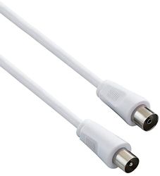 PremiumCord TV M/F, 75 Ohm, 20m - Cabo coaxial (75 Ohm, 20m, 20 m, IEC, IEC, Macho/Female connector, branco, 75 pocoyo