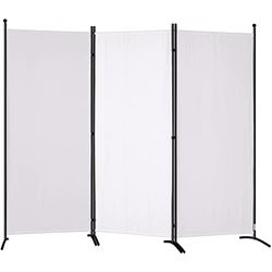 VEVOR Room Divider, 6.1 ft Room Dividers and Folding Privacy Screens (3-panel), Fabric Partition Room Dividers for Office, Bedroom, Dining Room, Study, Freestanding, White