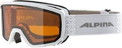 ALPINA Unissexo - Adultos, SCARABEO S DH Óculos de esqui, branco, One Size