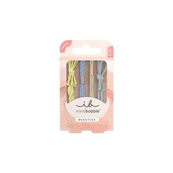 invisibobble BEAUTIES Bebe Blue (4 pièces) – Élastiques à cheveux tressés en spirale en bleu pastel et vert – Élégant dans les cheveux et comme bracelet – Élastiques à cheveux en spirale pour femme et