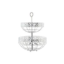 FRUTERO METAL 28 x 28 x 39 MARGARITAS CROMADO PLATEADO