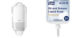 Tork Liquid Soap Dispenser with Arm Lever for Liquid Soap + Refill - S1 - Oil and Grease Liquid Soap, 1 x 1000 ml