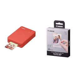 Selphy QX20 Red + XC-20L vol 20 Colour Ink/Label Set