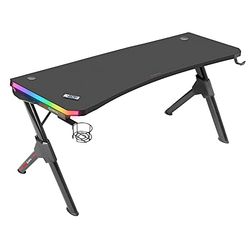 Mars Gaming MGD140RGB Nero, Tavolo da Gioco RGB 140cm, Supporti Extra, Mousepad Totale