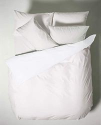 Bianca Plain Dyed White - Juego de Cama (220 x 240 + 80 x 80 cm), Color Blanco