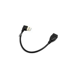 System-S USB-kabel USB type A 3.0 stekker 90 graden links hoek naar USB type A 3.0 bus 23 cm