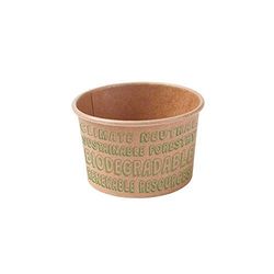 GREENBOX Bicchieri da gelato biologici in cartone, 50 pezzi, in cartone kraft, colore marrone, ideali per compostabili, non sbiancate, con rivestimento in plastica, bicchieri da menù da 75 ml (DFC069801)