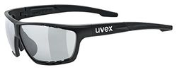 Uvex Sportstyle 706 V, óculos desportivos unissexo, fotocromáticos, antiembaciamento, preto matt/smoke, um tamanho