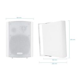 Gli altoparlanti autoamplificati TQOWS-01W a parete in colore bianco offrono un design elegante e moderno, che si integra perfettamente in qualsiasi ambiente. Ideale per sonorizzazione di spazi con