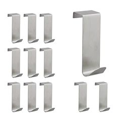Relaxdays Door Hooks, 100% stainless steel, Silver, 7x2.5x5 cm