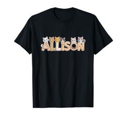 Allison Cat Trees - Personalized Cute Name Word Art T-Shirt