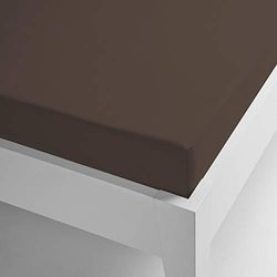 Miracle Home Hoeslaken, microvezel, elastisch en elastisch, koraalrood, polyester, chocoladebruin, voor bedden met een breedte van 90 cm, 90 x 200 x 30 cm