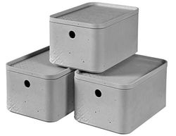 Keter Pack van 3 Beton Dozen, Grijs