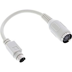 InLine 39340 - Cabo adaptador de teclado DIN feminino de 5 pinos para PS/2 macho, comprimento: 10 cm aproximadamente