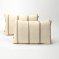 Pack de dos fundas de cojín de algodón Ara color piedra