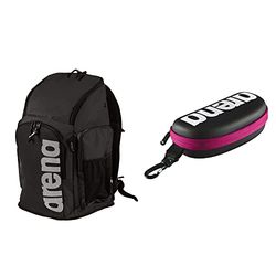 Arena Team Backpack 45, Borsa Unisex Adulto, Nero (Team Black Melange), Taglia Unica & Astuccio per Occhialini da Nuoto, Custodia Occhialini, Astuccio Rigido, Goggle Case, Colore Nero
