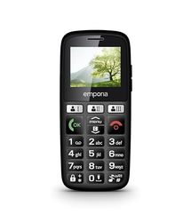 Emporia E30 Mobile phone for seniors, Contract-free key phone, Mobile phone with emergency button, Extra large keys, Ideal for the elderly, Easy to use, Black