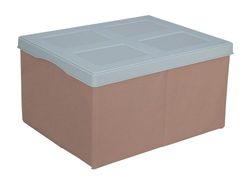 Wenko 2770003100 opbergdoos Concept L - opvouwbaar, polyester, kunststof, 50 x 28 x 40 cm, beige-grijs