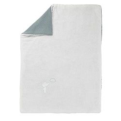 Nattou Kleine knuffeldeken voor baby's van katoen en polyester (mousseline en brei), olifant Axel, ca. 100 x 75 cm, Luna en Axel, wit/groen