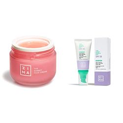 3INA MAKEUP - The Sorbet Cream + The Every Single Day SPF50 - Crema Facial Hidratante con Niacinamida - Protector Solar Facial SPF 50 con Ácido Hialurónico - Todo Tipo de Pieles - Vegan - Cruelty Free