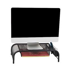 Leitor de Mind 'Raise de malha de metal suporte para monitor com gaveta, preto