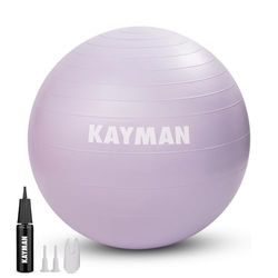 KAYMAN 85 cm oefenbal paars - anti-burst-systeem, antislip ringen, duurzaam materiaal, gemakkelijk op te blazen, ideaal voor yoga, pilates, fitness, balanstraining, sportschool en thuistraining.