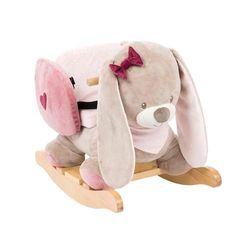 Nattou Balancim Nina a coelhinha, 10 - 36 meses, 60 x 39 x 50 cm, bege/rosa
