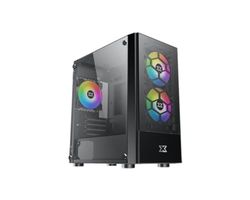 Xigmatek EN47758 - Carcasa Mini Torre Micro ATX Oreo RGB con Panel acristalado, Color Negro