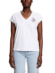 edc by ESPRIT Dam 043CC1K322 t-shirt, 100/WHITE, XXS, 100/vit, XXS