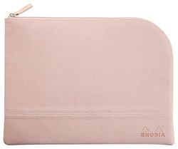 Rhodia 116730C - Rhodiarama pochette zippé en simili cuir italien - taille L (21x28 cm) TOUCHE de ROSE