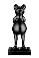 Skulpture, Kikker, synthetische hars, zwart, PU 1, L. 30 cm, W. 30 cm, H. 68 cm