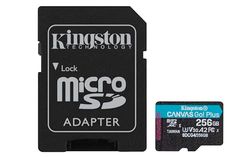 Kingston Canvas Go Plus microSDXC Memory Card Gen4 200MB/s A2 U3 V30 256GB Card + Adapter-SDCG4/256GB