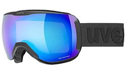 Uvex Downhill 2100 Cv - Masque de Ski pour Hommes et Femmes - à Contraste Élevé - Sans Distorsion et Anti-Buée - Black Matt/Blue-Green - One Size