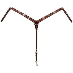 Weaver - Collare in Pelle Texas Star affusolato, Unisex - Adulto, Texas Star Tapered Breast Collar, Oiled Canyon Rose Harness Leather, Canyon Rose, Average Horse