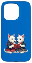 West Highland Terrier brucia la notte leggendo poesie Custodia per iPhone 15 Pro