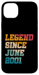 Légende depuis juin 2001 : 24 ans, drôle, rétro, 24e anniversaire Coque pour iPhone 14 Plus