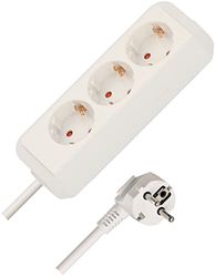Brennenstuhl Eco-Line Extensão de tomadas com 3 tomadas de energia (cabo de 5 m, sem interruptor) branco
