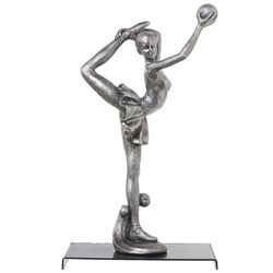 Alexandra House Living Figura Decorativa Plateado Plástico Gimnasta 12 x 19 x 32 cm