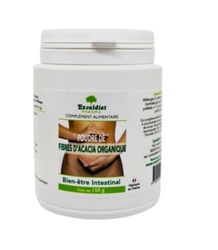 Fibres d'Acacia Organique - 150 g - Prévient la Constipation - Prébiotique Naturel - Transit Intestinal – Propriétés Anti-inflammatoires – Rééquilibre le Microbiote - Végan - Sans Gluten