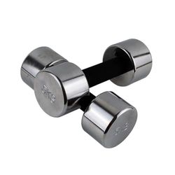 MASTER chroom halter set van 2 dumbbells 2 X 5 kg, zilver/zwart, none