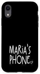 Maria's Phone Prénom personnalisé Maria Blanc Noir Coque pour iPhone XR