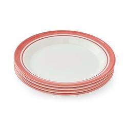 Potter's Stripe Set of 4 Dinner Plates, Red