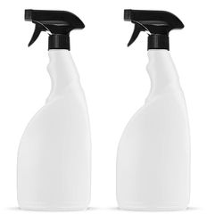 McKLords Pack of 2-750ml Transparent Spray Bottles | Refillable Plastic Mist Sprayer for Cleaning, Gardening & Hairdressing | Heavy-Duty Hand Trigger Spray Bottles