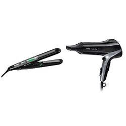 Braun - ES2 MN - Lisseur electrique Satin Hair 7 & Satin Hair 7 IONTEC Sèche-Cheveux, technologie ionique pour donner plus de brillance et dompter les frisottis, Noir, HD710