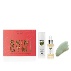 Green People Rio rivitalizzante per la cura della pelle | Set regalo con olio per il viso biologico e pietra di giada Gua-Sha | Bellezza naturale per pelle normale e secca | Senza parabeni e etanolo